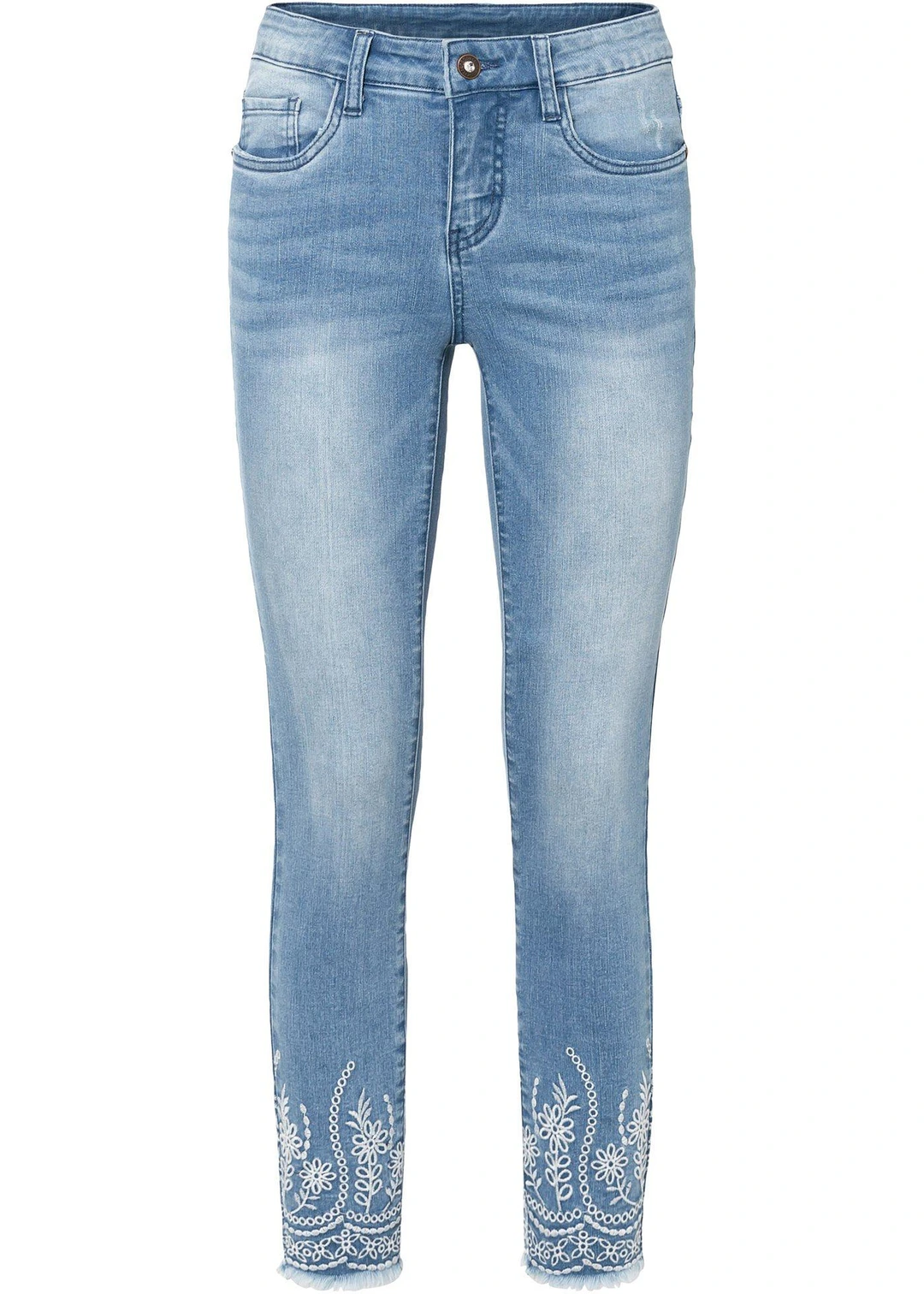 Jean skinny, taille mi-haute, cropped