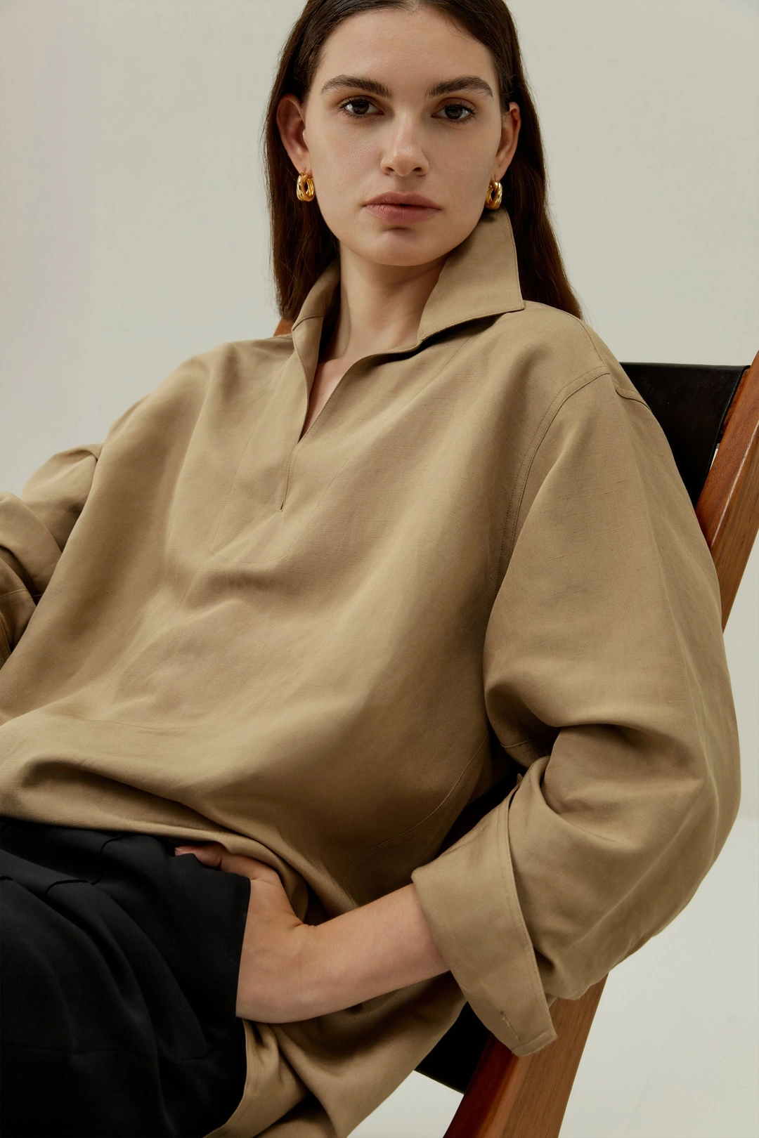 LILYSILK Chemisier En Soie-Lin Épaules Mi-Longues Soie Et Lin Un Design Intemporel Mais Moderne Facile À Assortir Blanc Naturel M