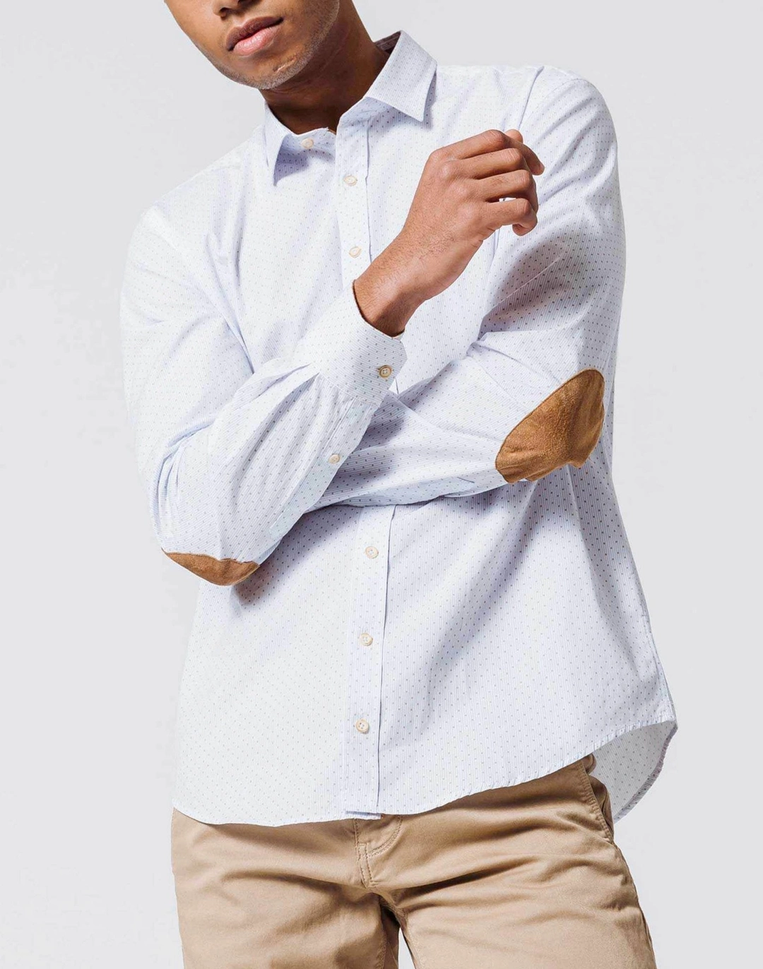 IZAC - Chemise Micro Motif Bleu Ciel