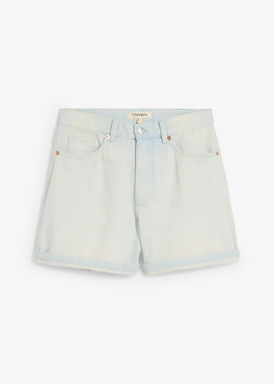 Short en jean taille haute, peu extensible