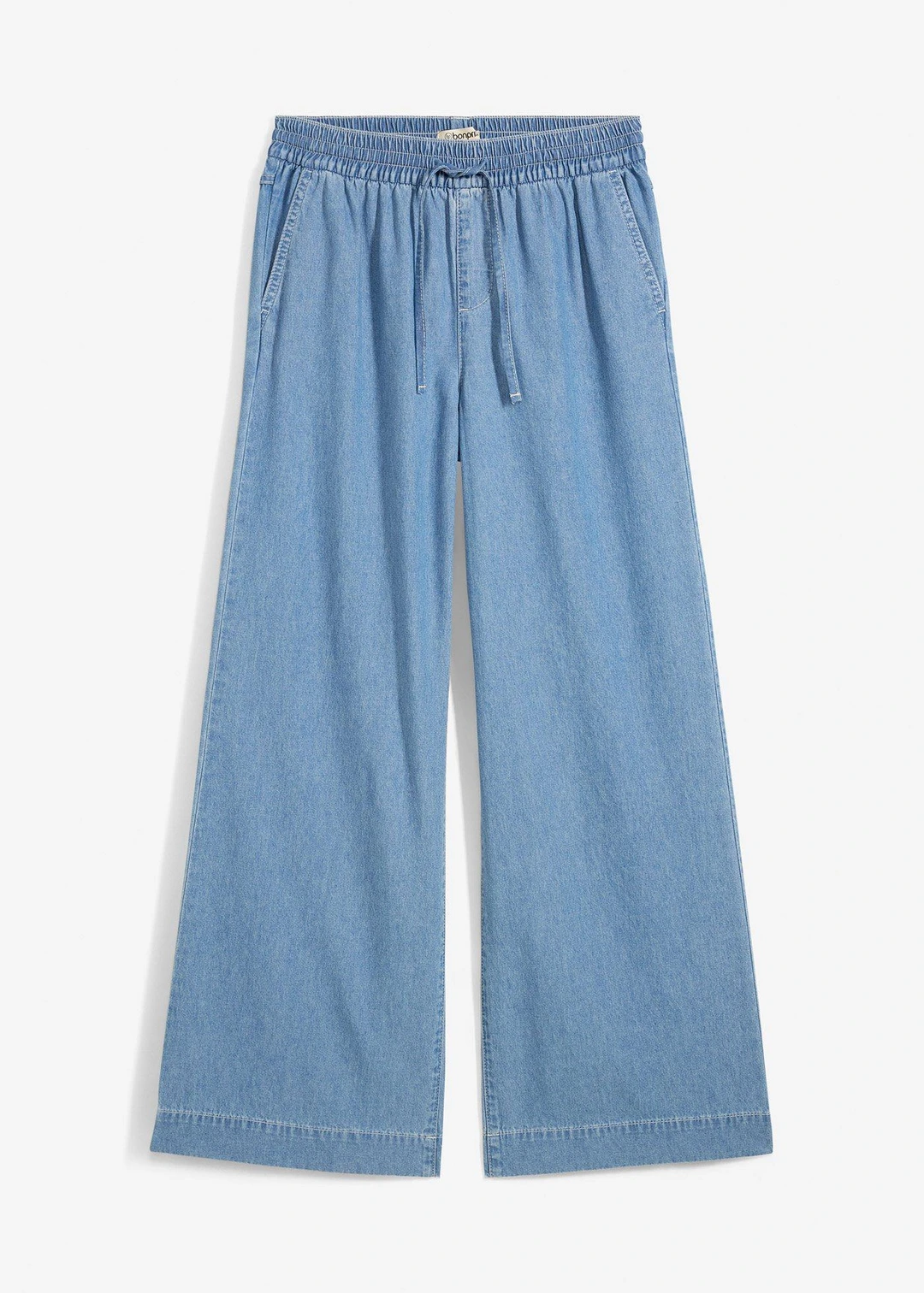 Jean large, taille mi-haute et élastiquée