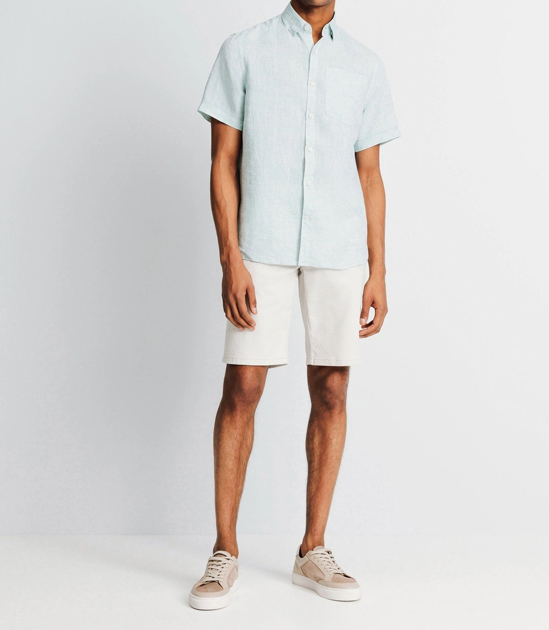 IZAC - Chemise casual en lin vert clair