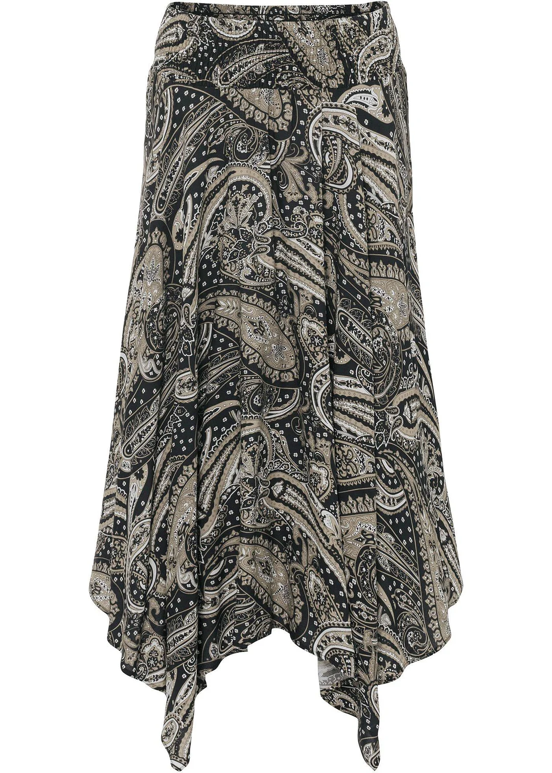 Jupe midi asymétrique 100% viscose