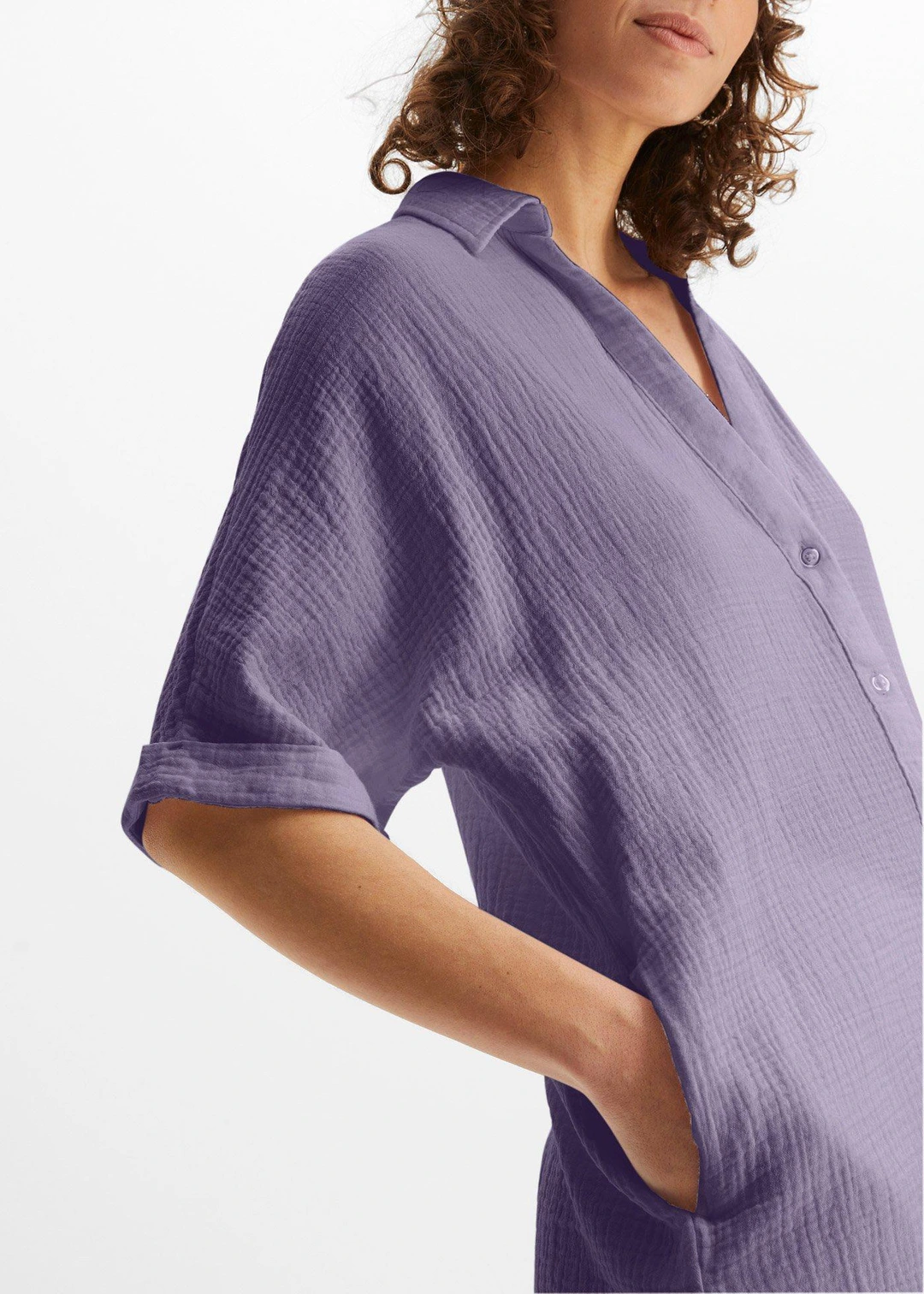 Chemisier long, oversize et doux en gaze de coton - 3