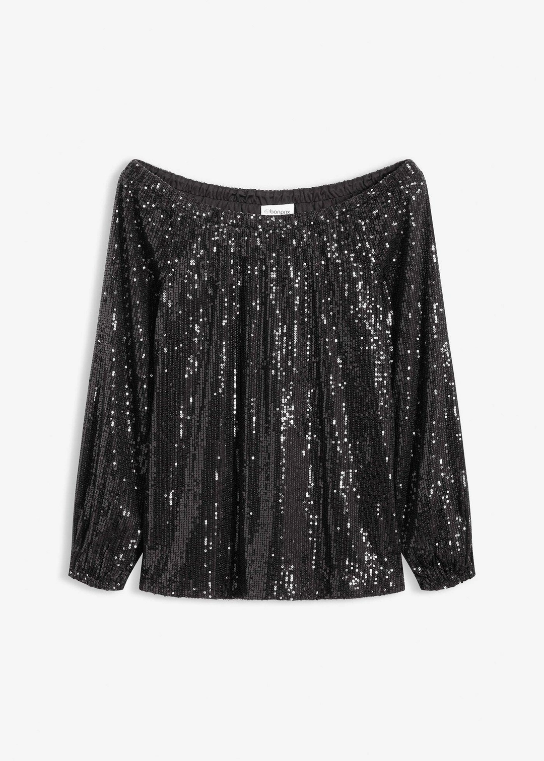 T-shirt oversize à sequins encolure Bardot