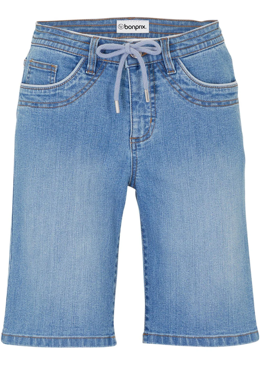 Bermuda slim en jean, taille mi-haute