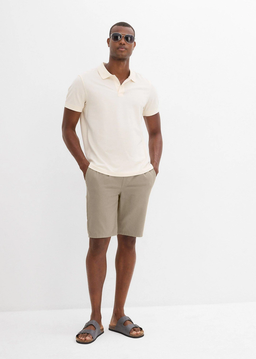 Bermuda 100% coton à taille élastiquée, regular - 2