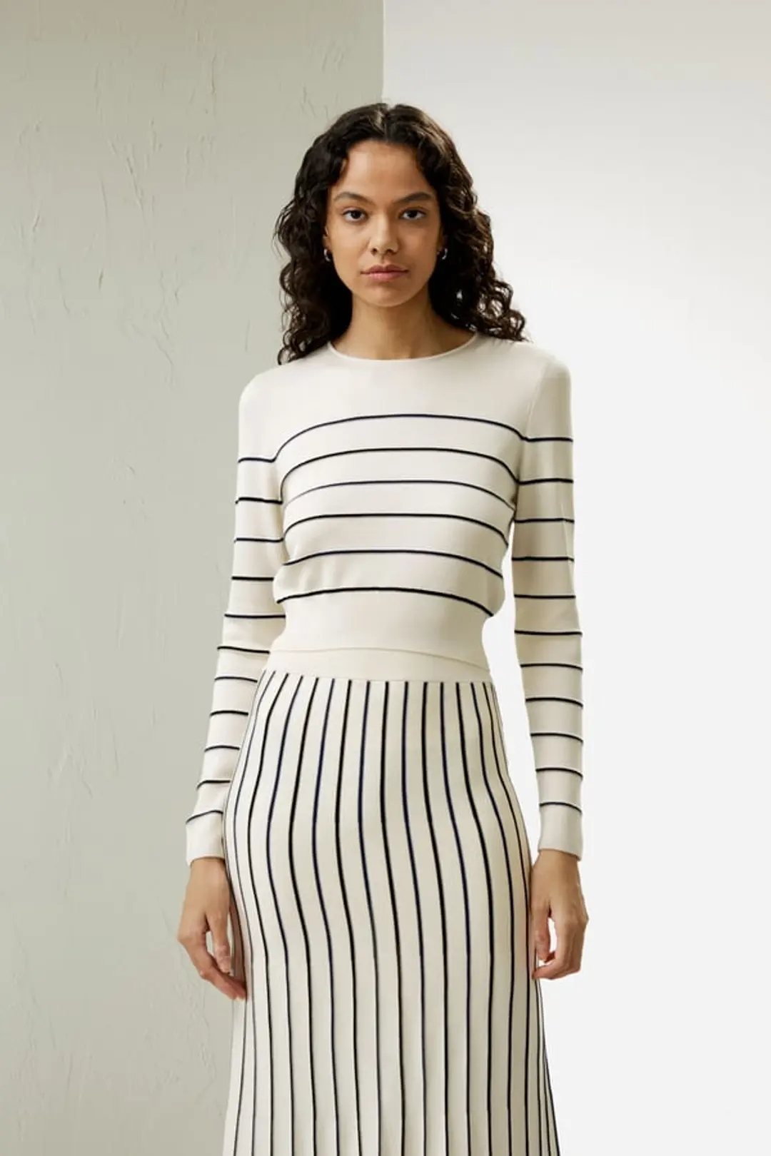 LILYSILK T-shirt Manches Longues Soie Femme Respirant Confortable Rayé Blanc S