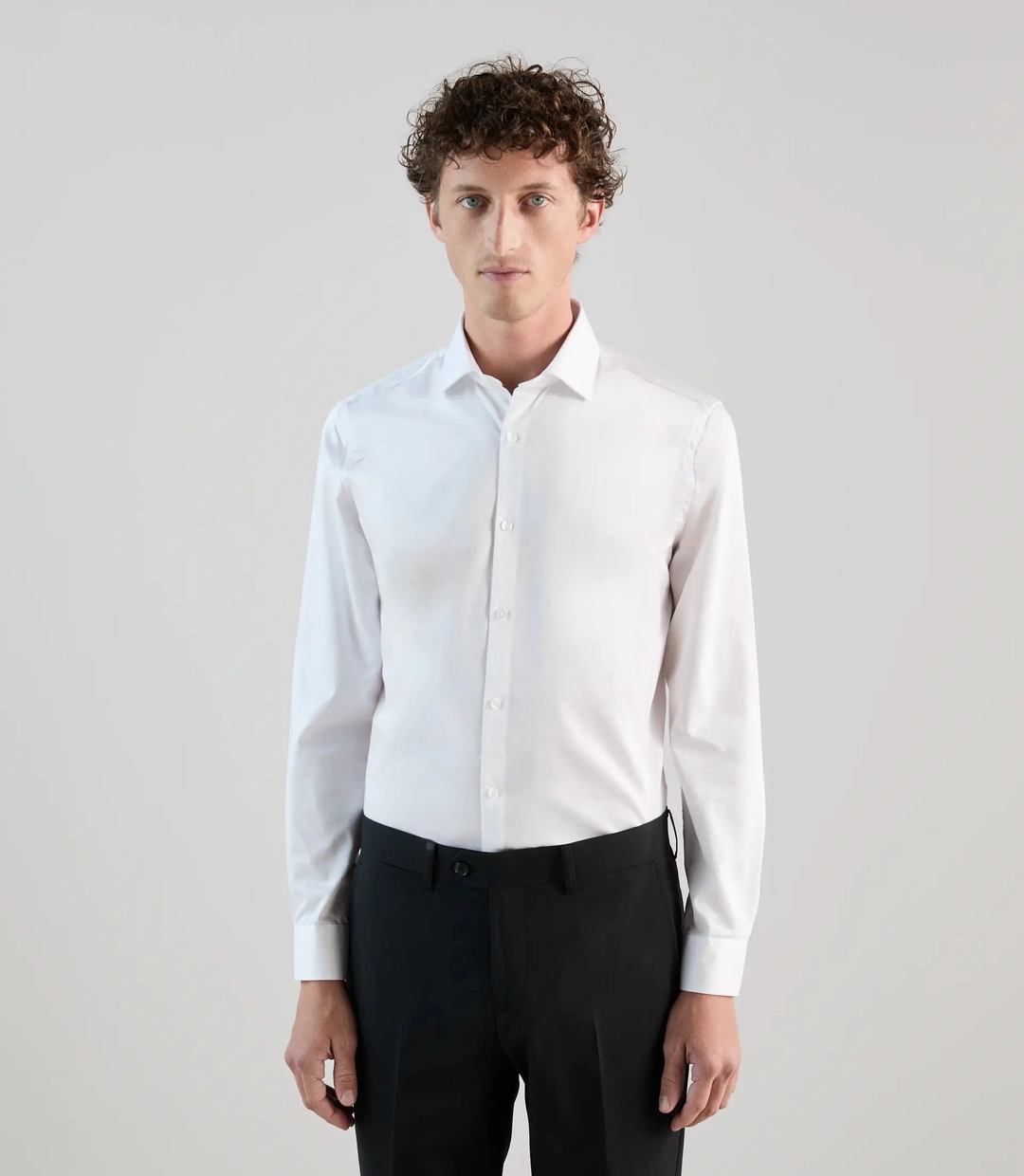IZAC - Chemise ville satin de coton blanche