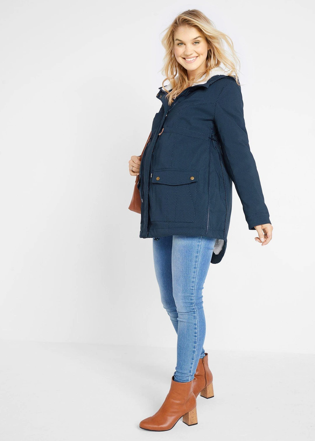 Veste de grossesse et de portage 3en1 avec doublure peluche