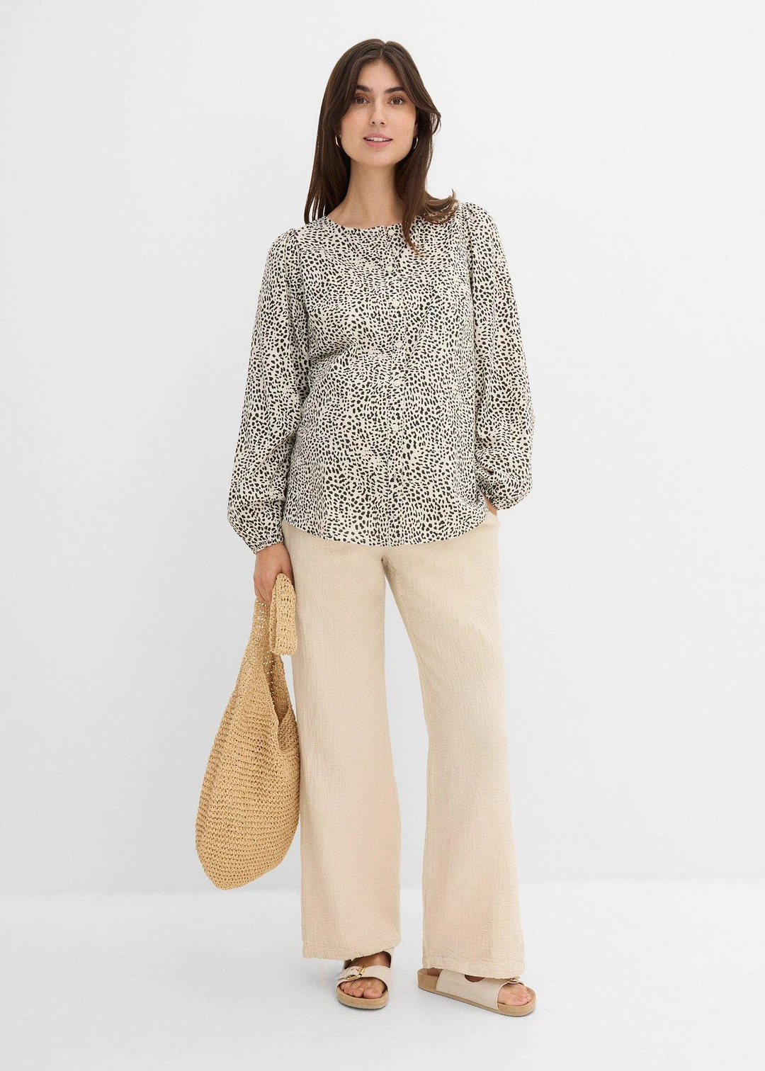 Pantalon de grossesse 100% gaze de coton, loose - 2