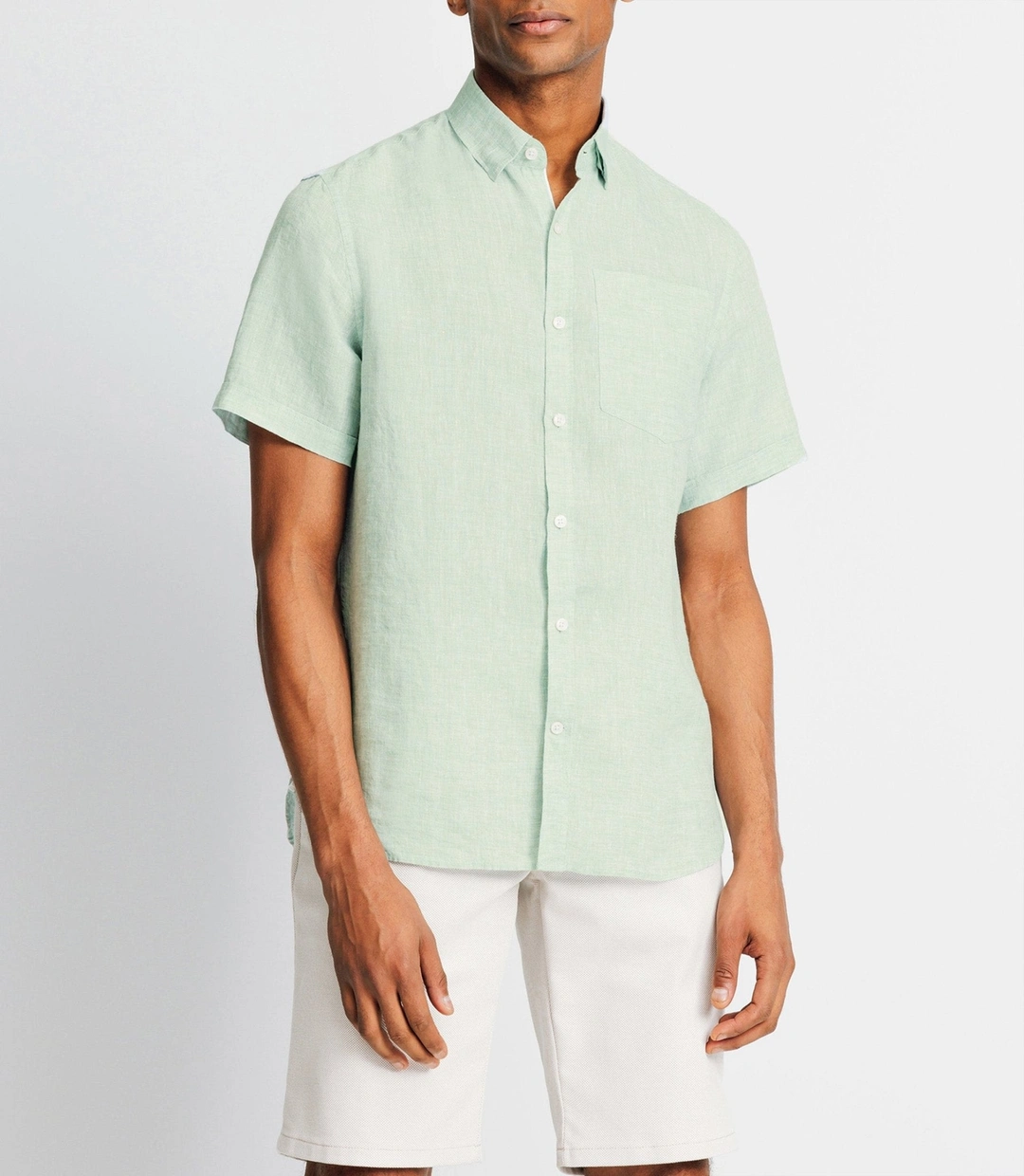 IZAC - Chemise en lin vert clair