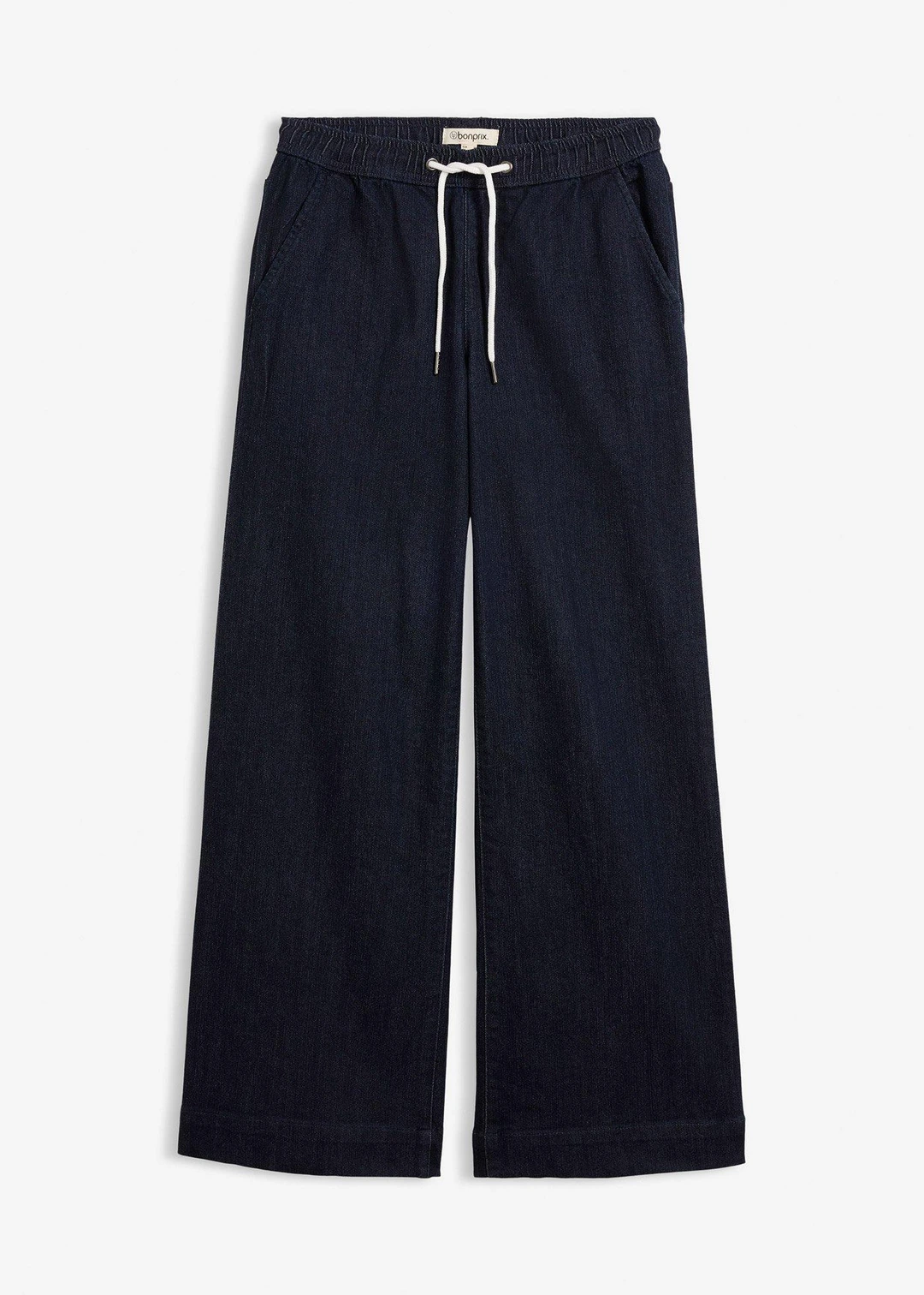 Jean large taille mi-haute, extensible