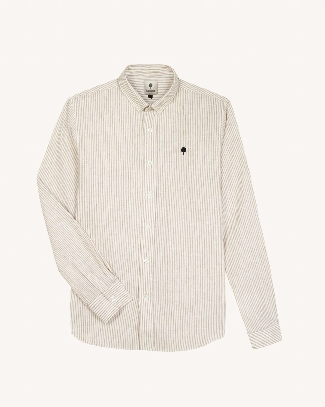Chemise en lin rayée vert et écru - IVOY - 2