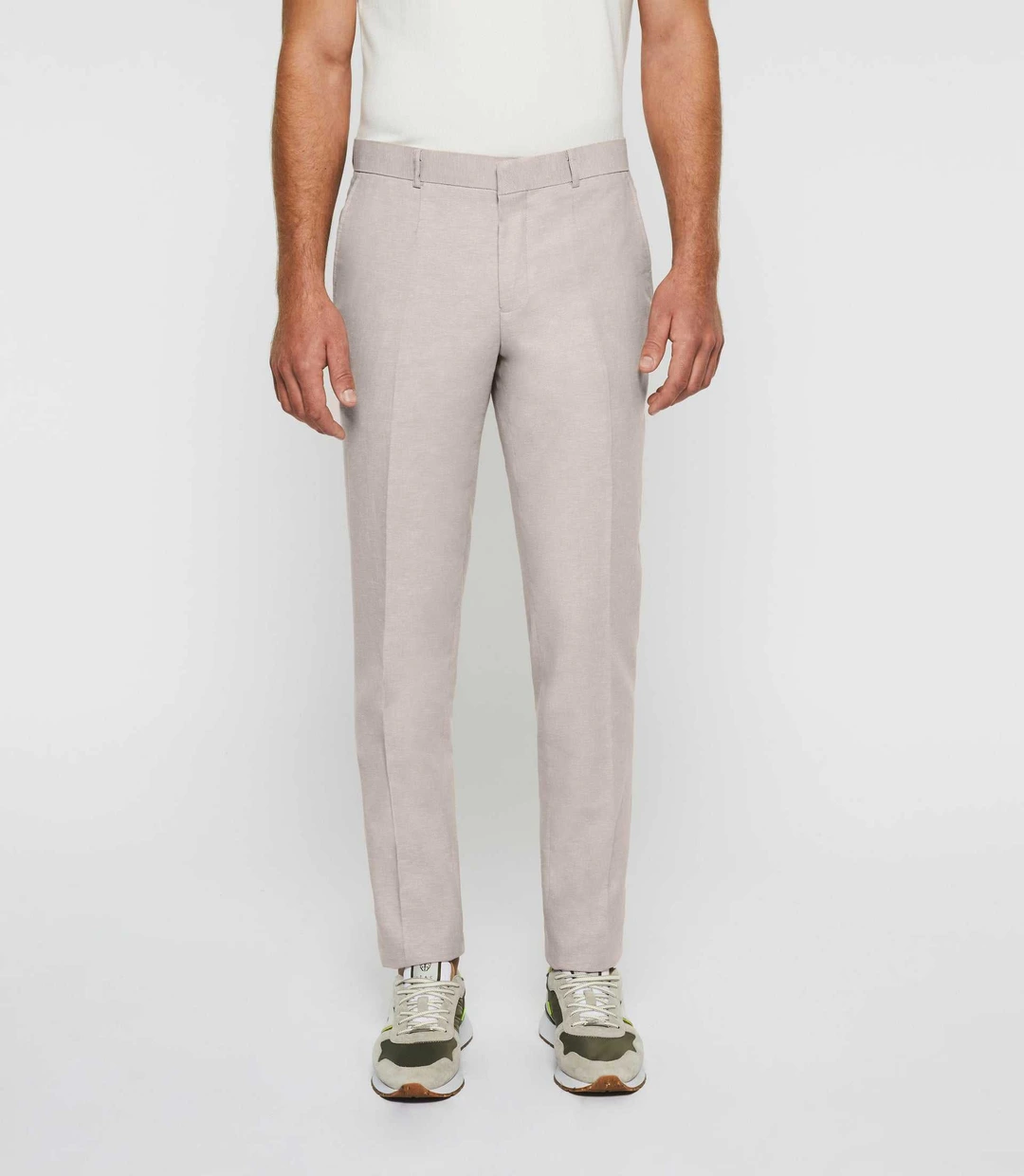 IZAC - Pantalon ville en lin rose ''Bcalice''