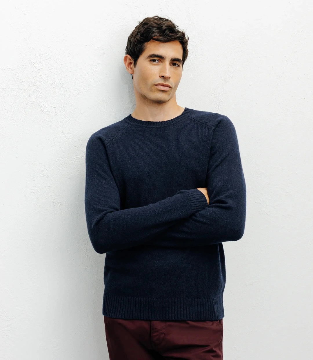 IZAC - Pull en laine col rond marine