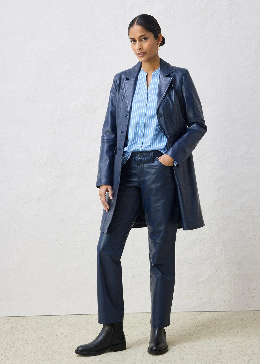 Manteau court en cuir nappa d’agneau - 2
