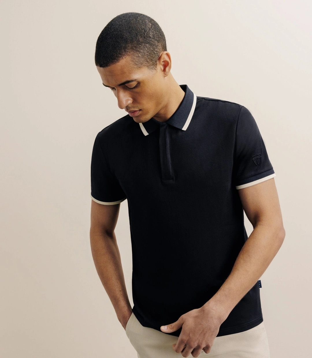 IZAC - Polo zip noir