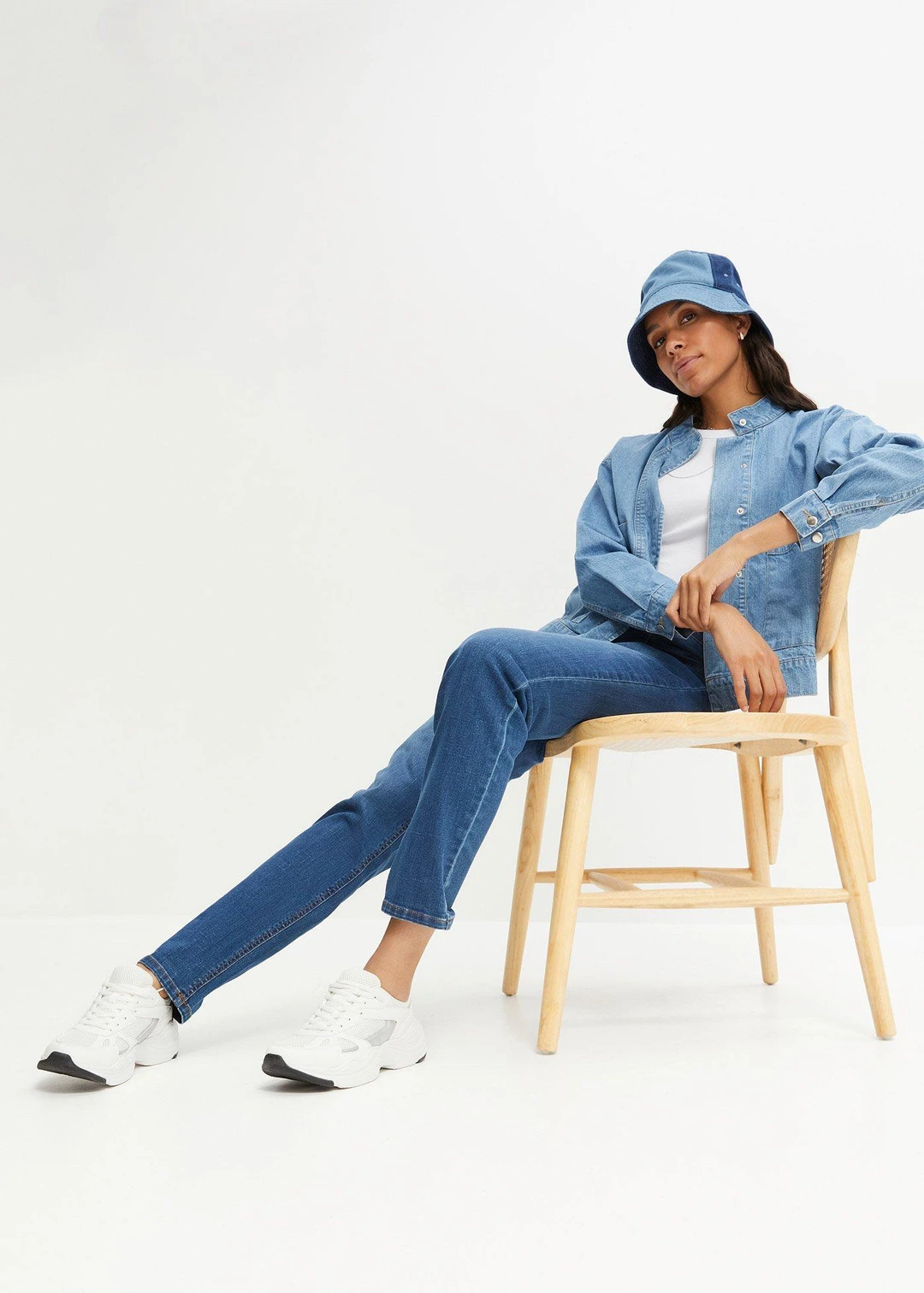 Jean mom taille haute, extensible - 2