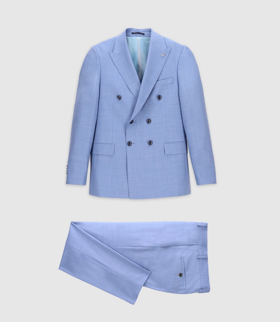 IZAC - Costume croisé bleu ciel