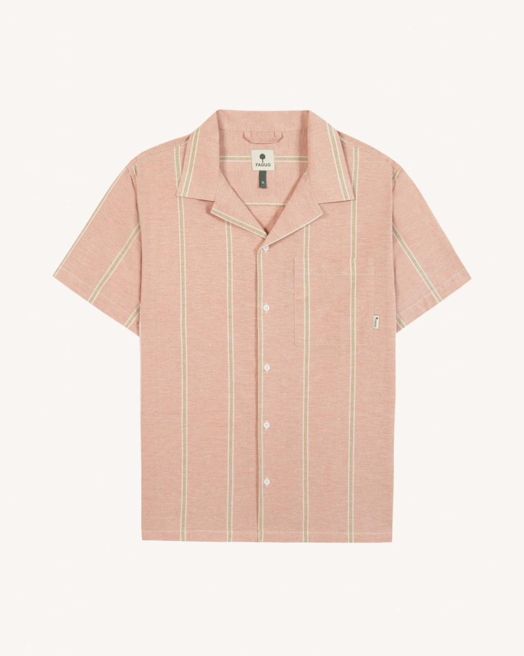 Chemise manches courtes brique et écru - PAIOLIVE - 2