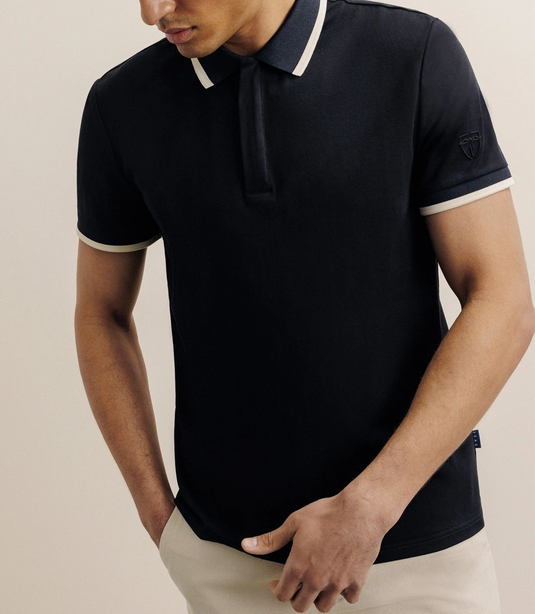 IZAC - Polo zip noir