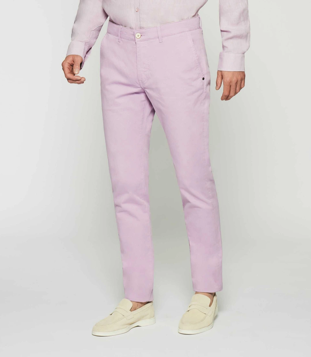 IZAC - Pantalon slack slim parme