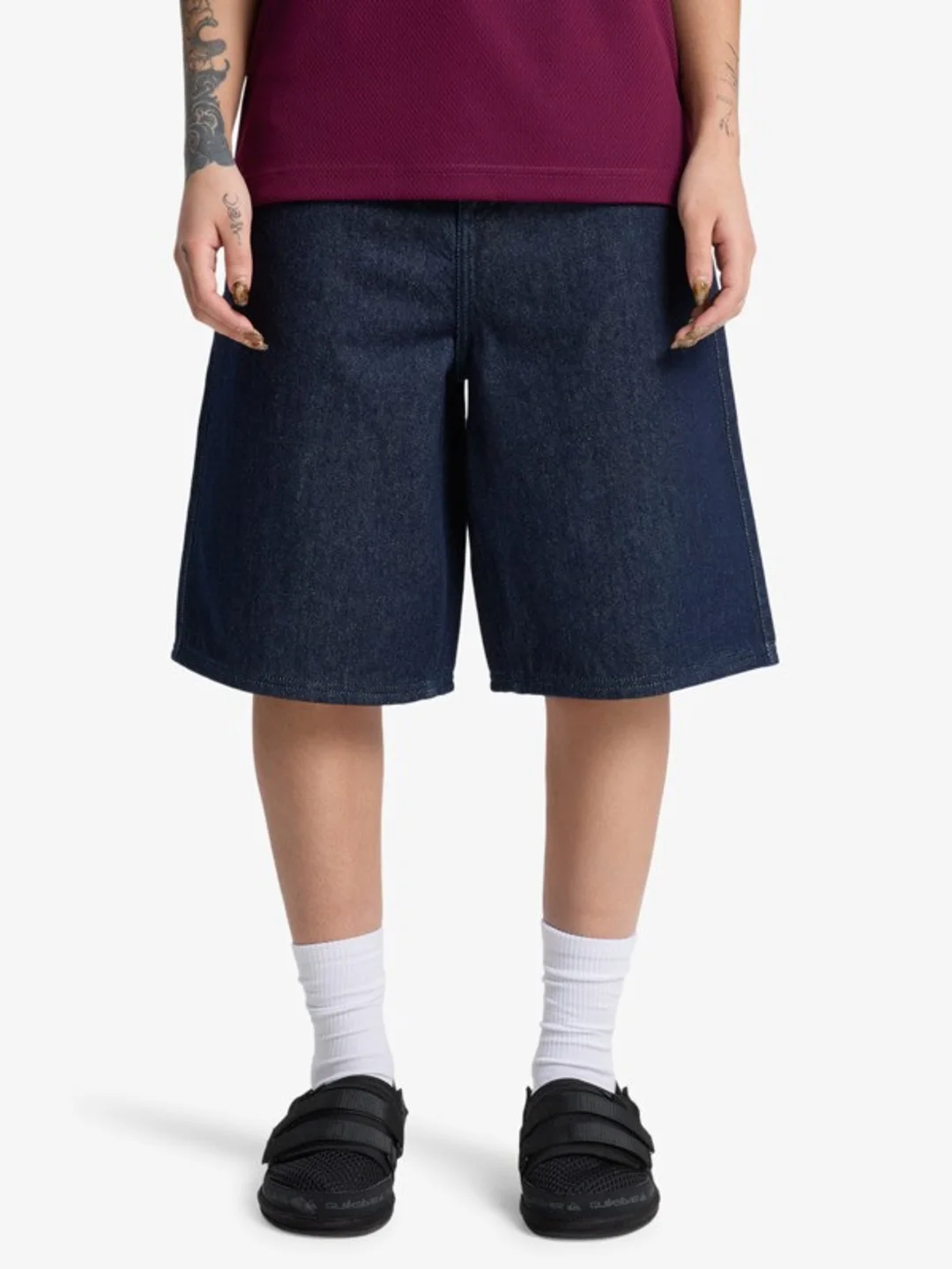 Tya Baggy - Short en denim pour Femme Bleu