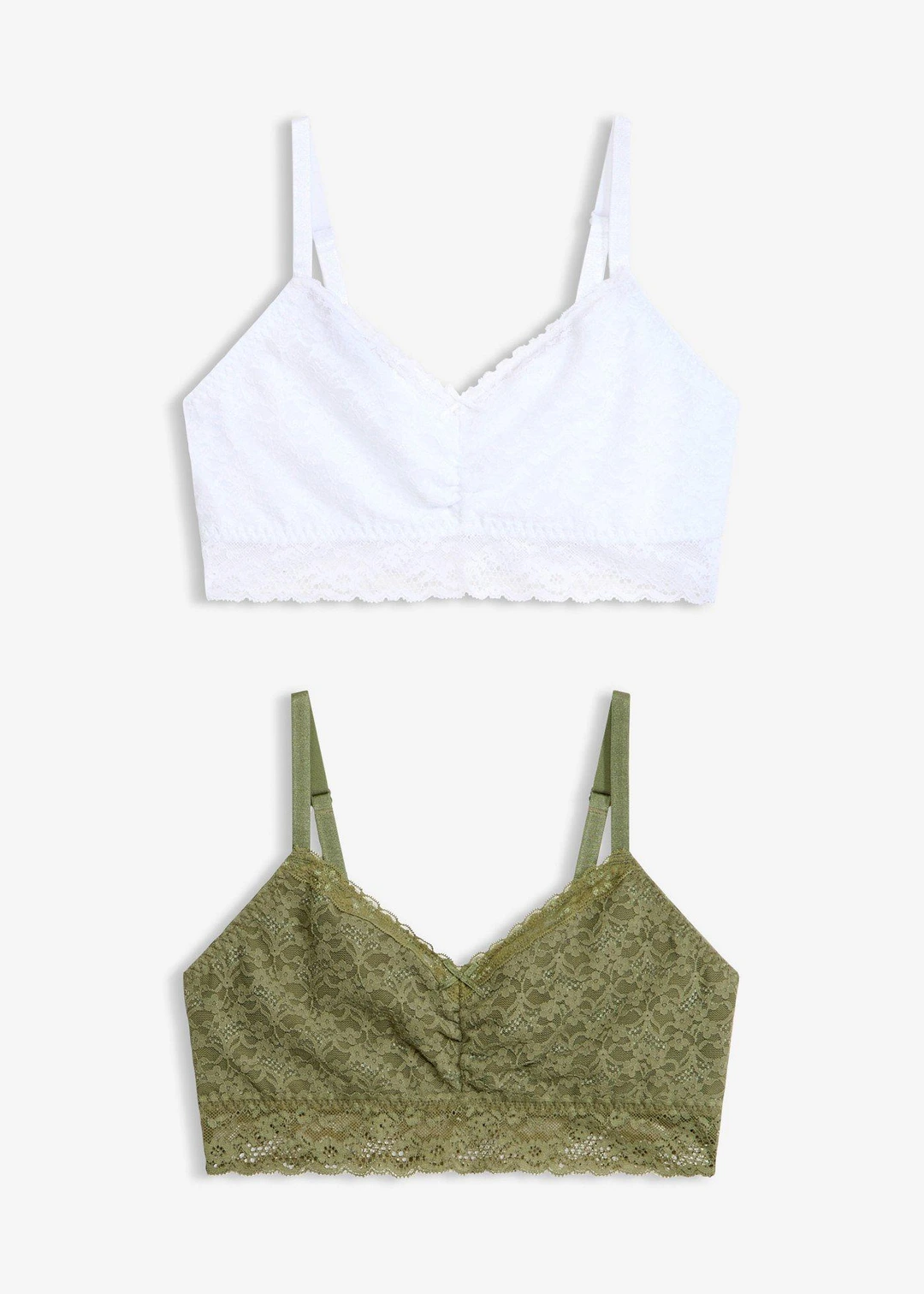 Lot de 2 brassières avec dentelle douce