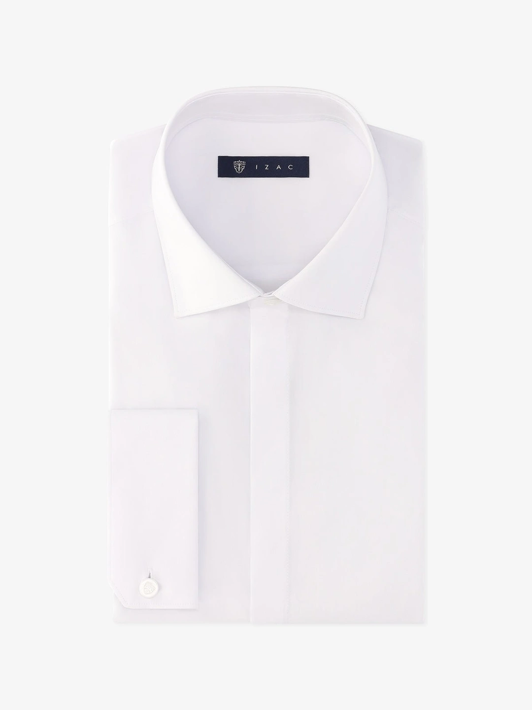 IZAC - Chemise ville en satin de coton blanche