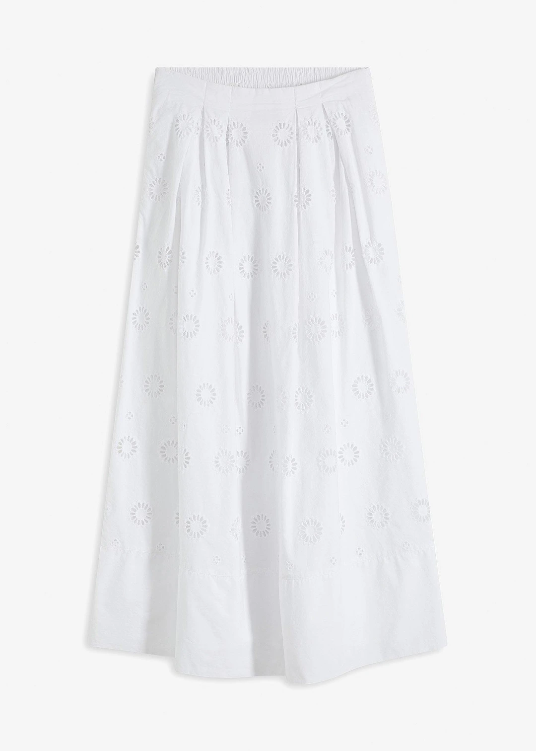 Jupe longue en coton avec broderie anglaise