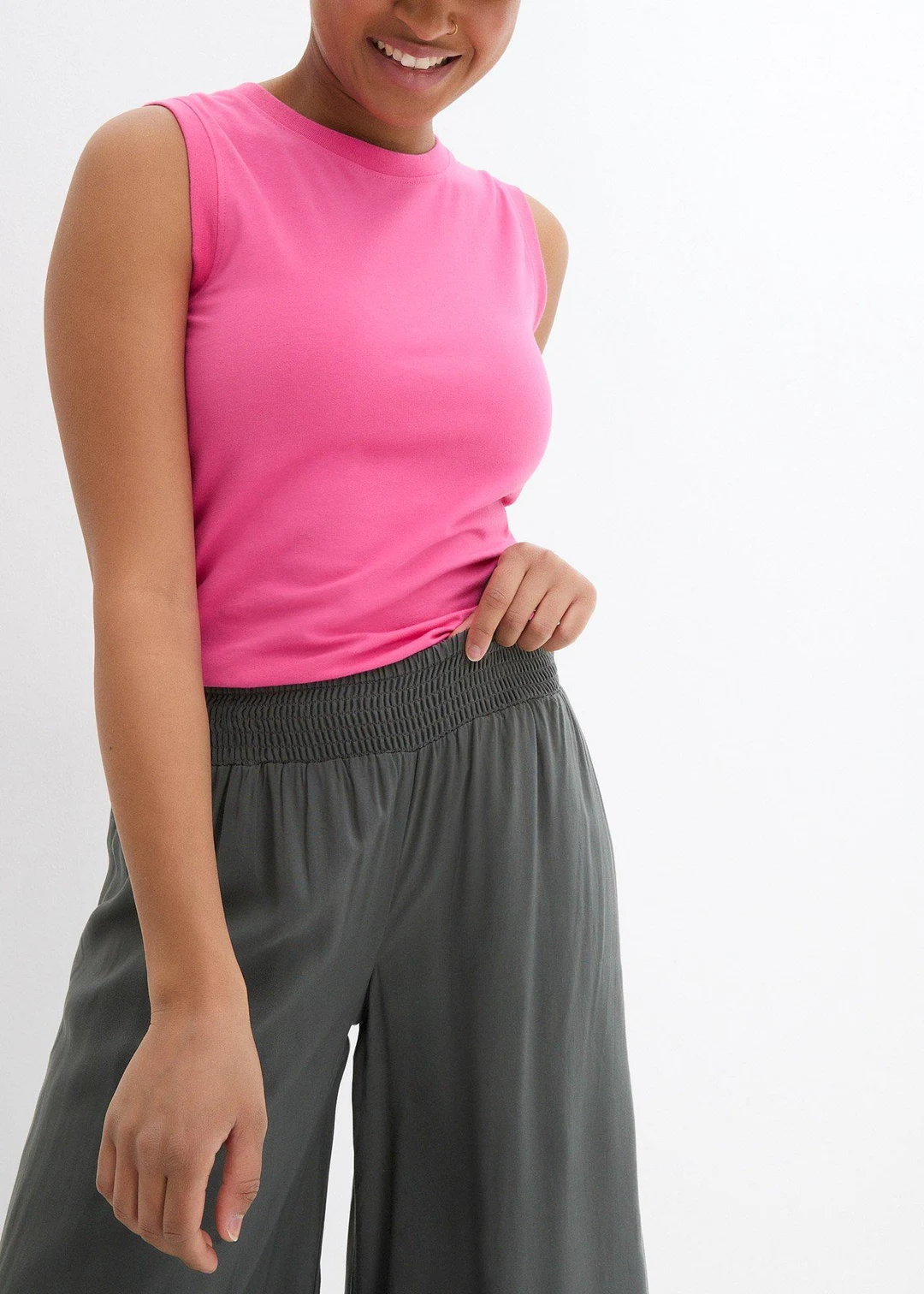 Jupe-culotte longueur mollet en viscose douce - 3