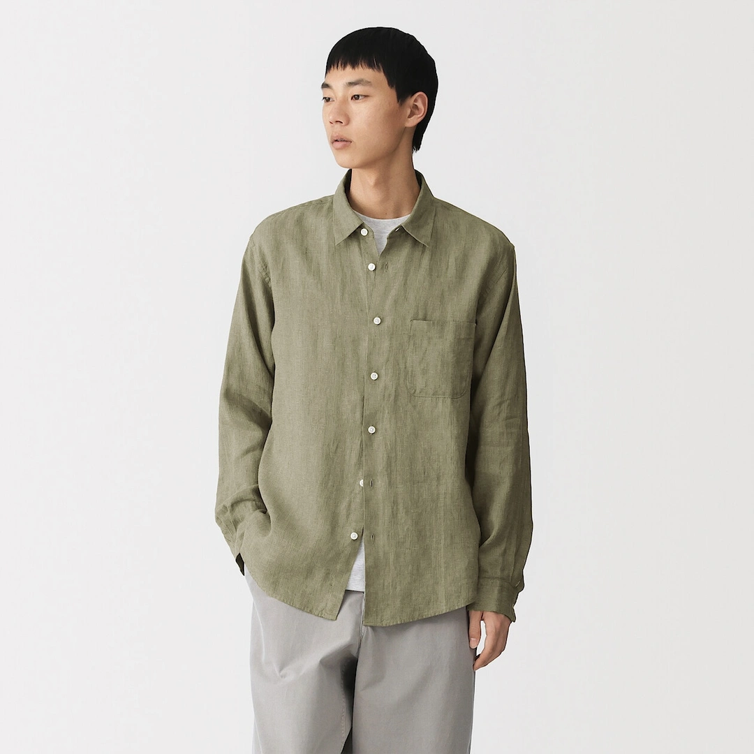 Chemise en lin lavé pour homme