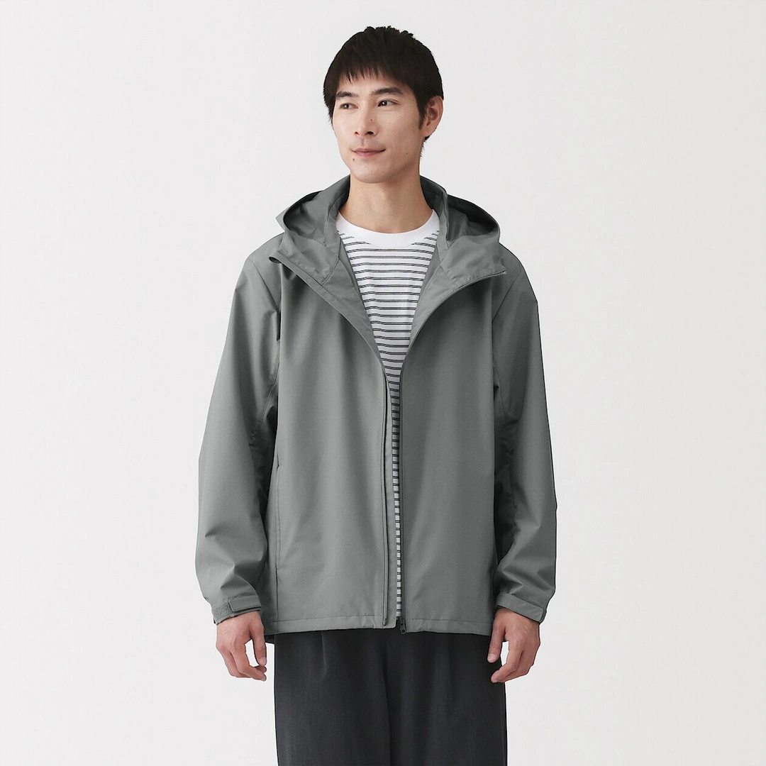 Veste à capuche en polyester déperlante pour homme