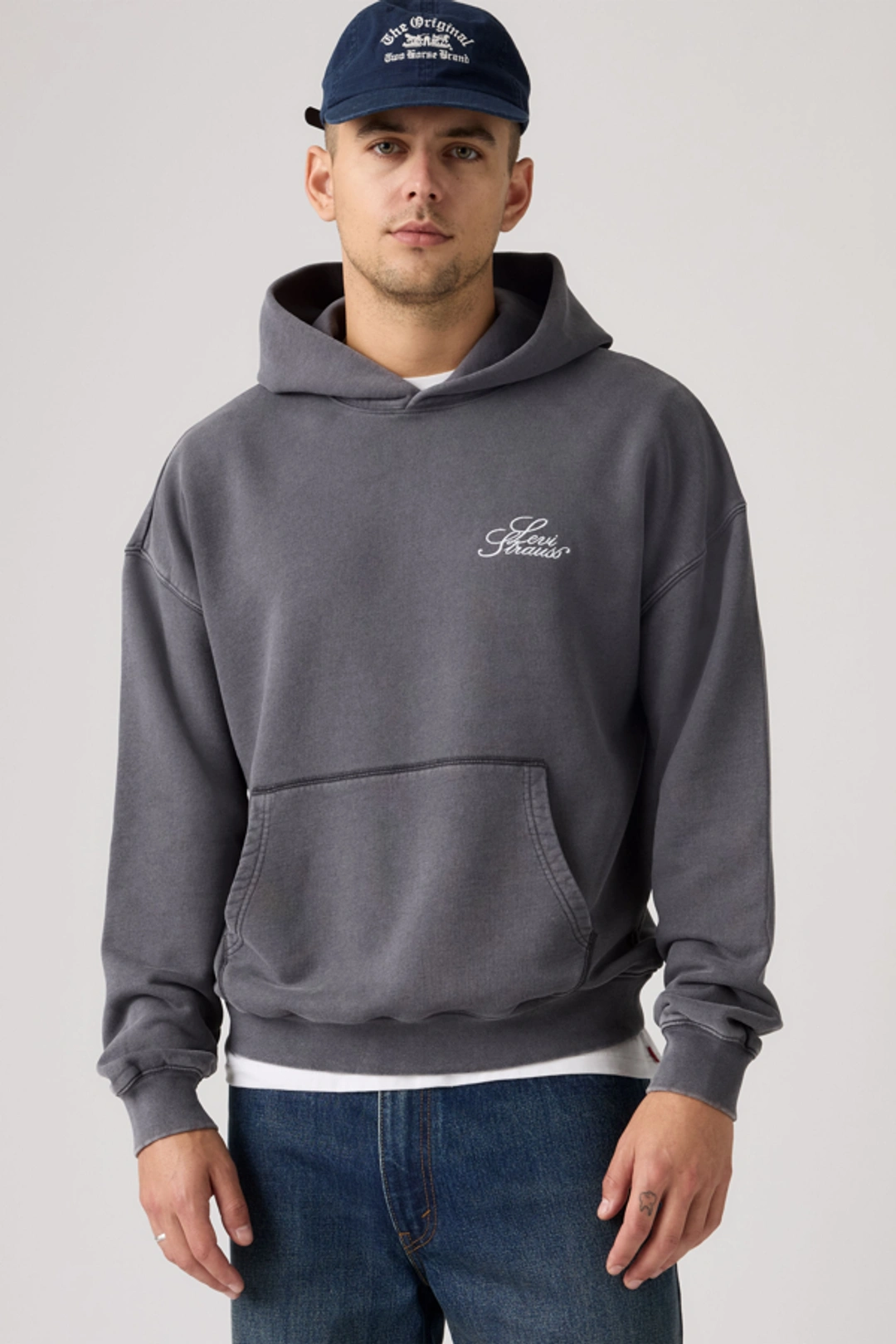Levi's Sweat À Capuche Crop Two Horse - Homme - Blanc / Cropped Hoodie Bright White - 11-0601 Tcx - XL