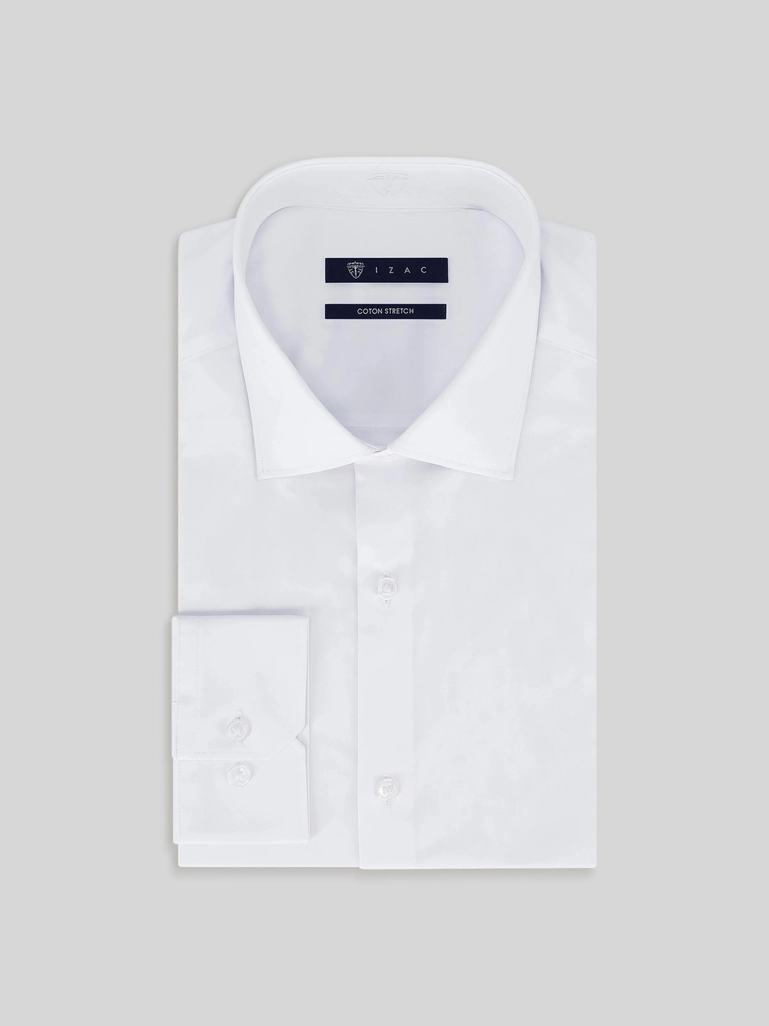 IZAC - Chemise ville satin de coton blanc