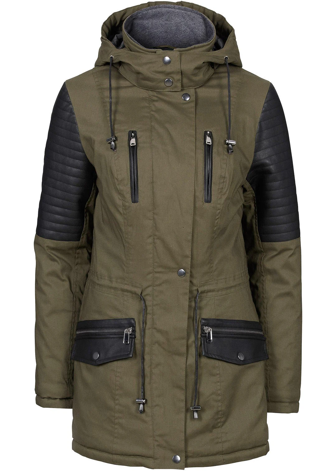 Parka à empiècements contrastants