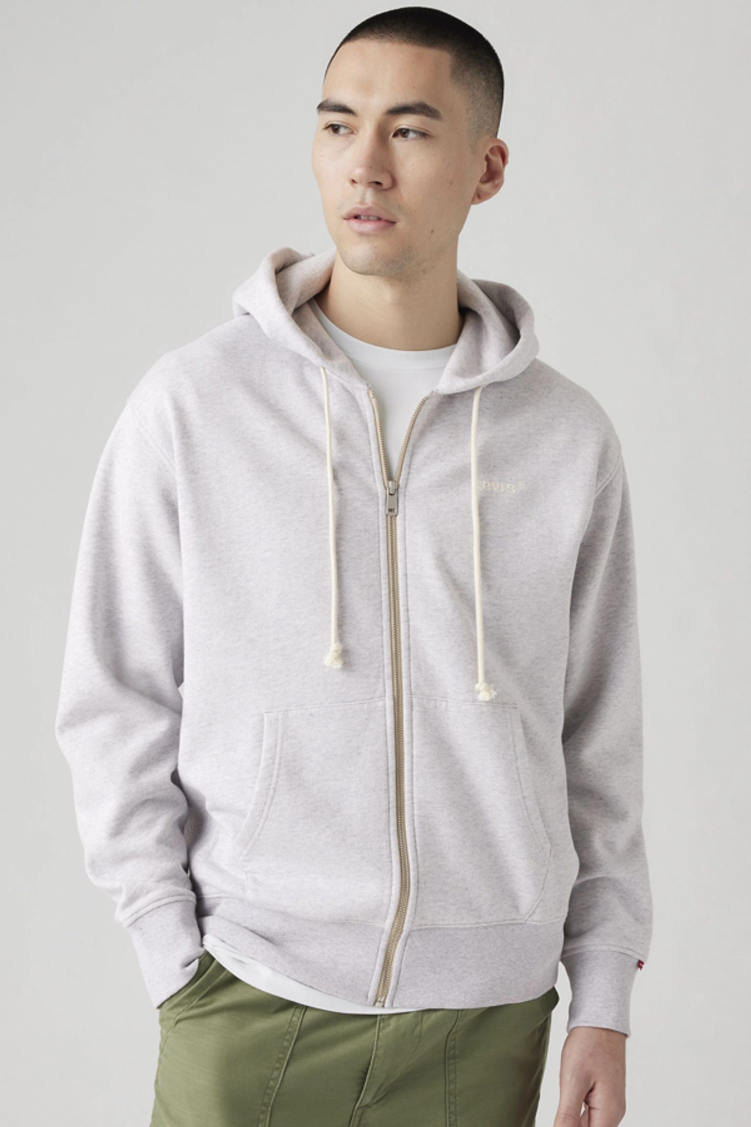 Levi's Sweat Shirt Zippé Authentic - Homme - Gris / Light Grey Heather - 2XL