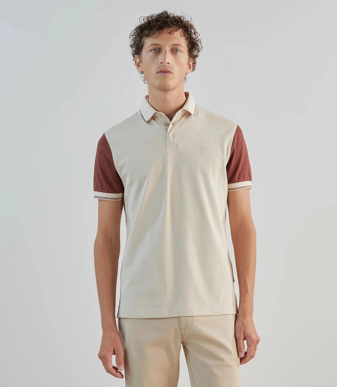 IZAC - Polo piqué beige clair
