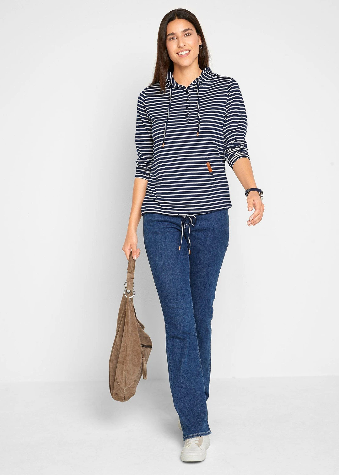 Jean bootcut, taille mi-haute