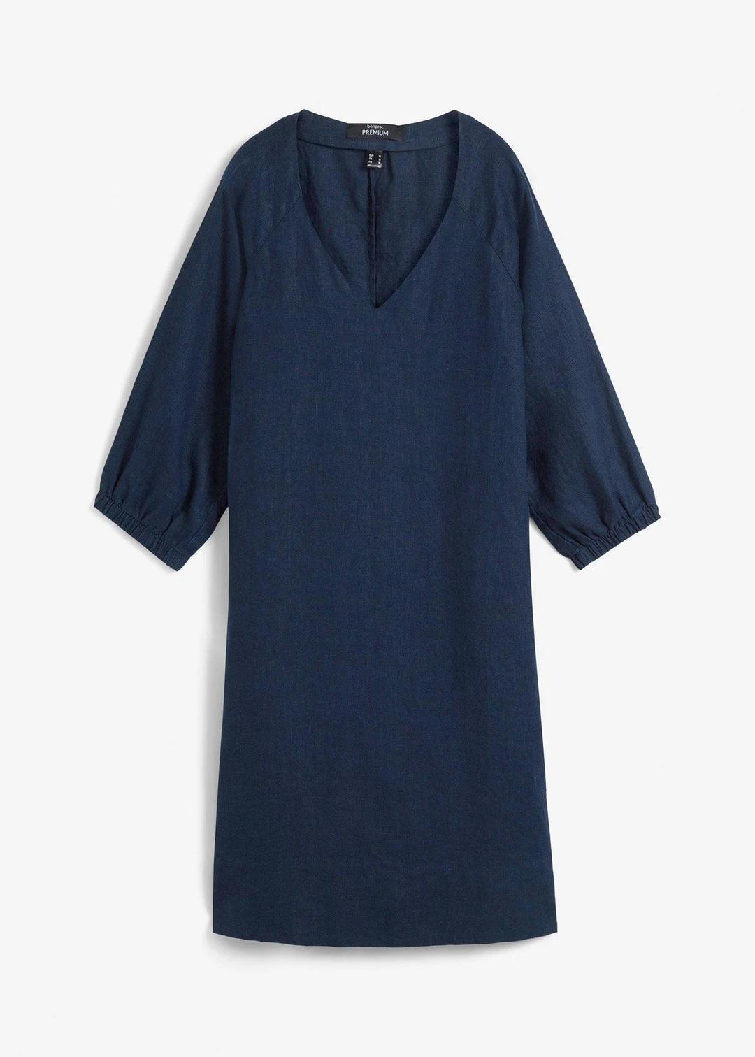 Robe 100 % lin, manches 3/4