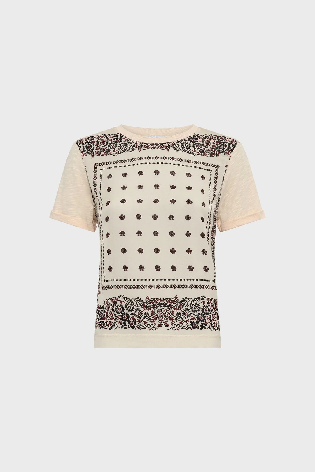 T-shirt bi matière esprit foulard - MANOLIA - Marine