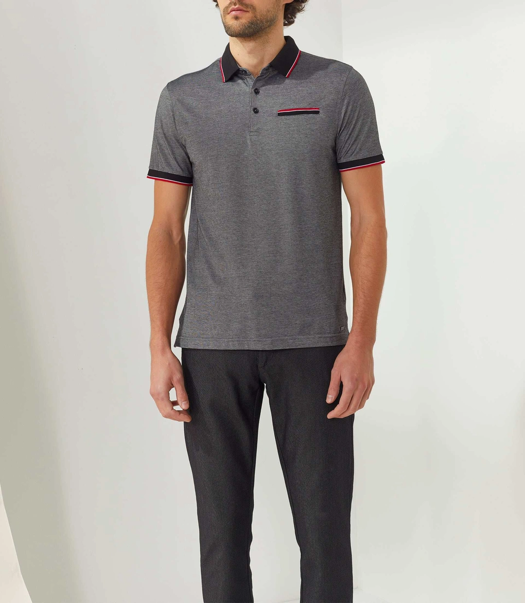 IZAC - Polo jersey noir ''Rally''