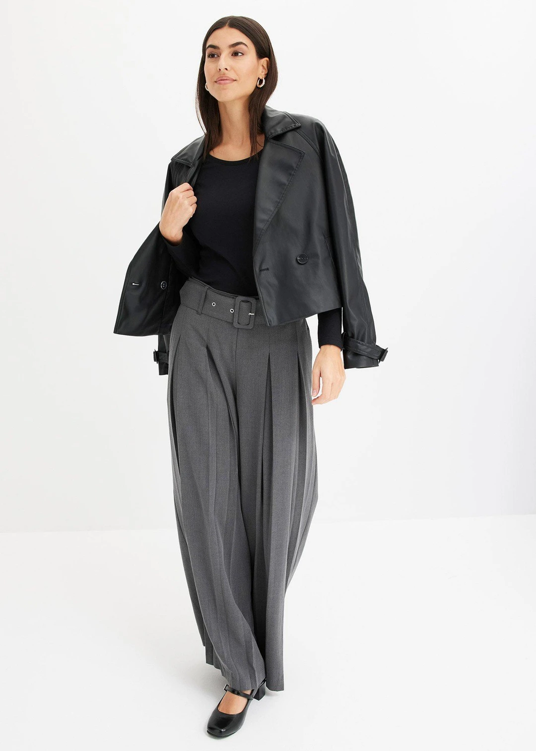 Pantalon de tailleur fluide en viscose mélangée - 2