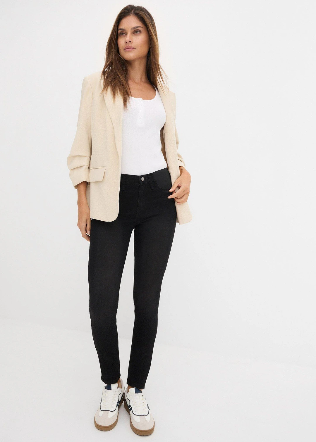 Jean skinny taille mi-haute, extensible