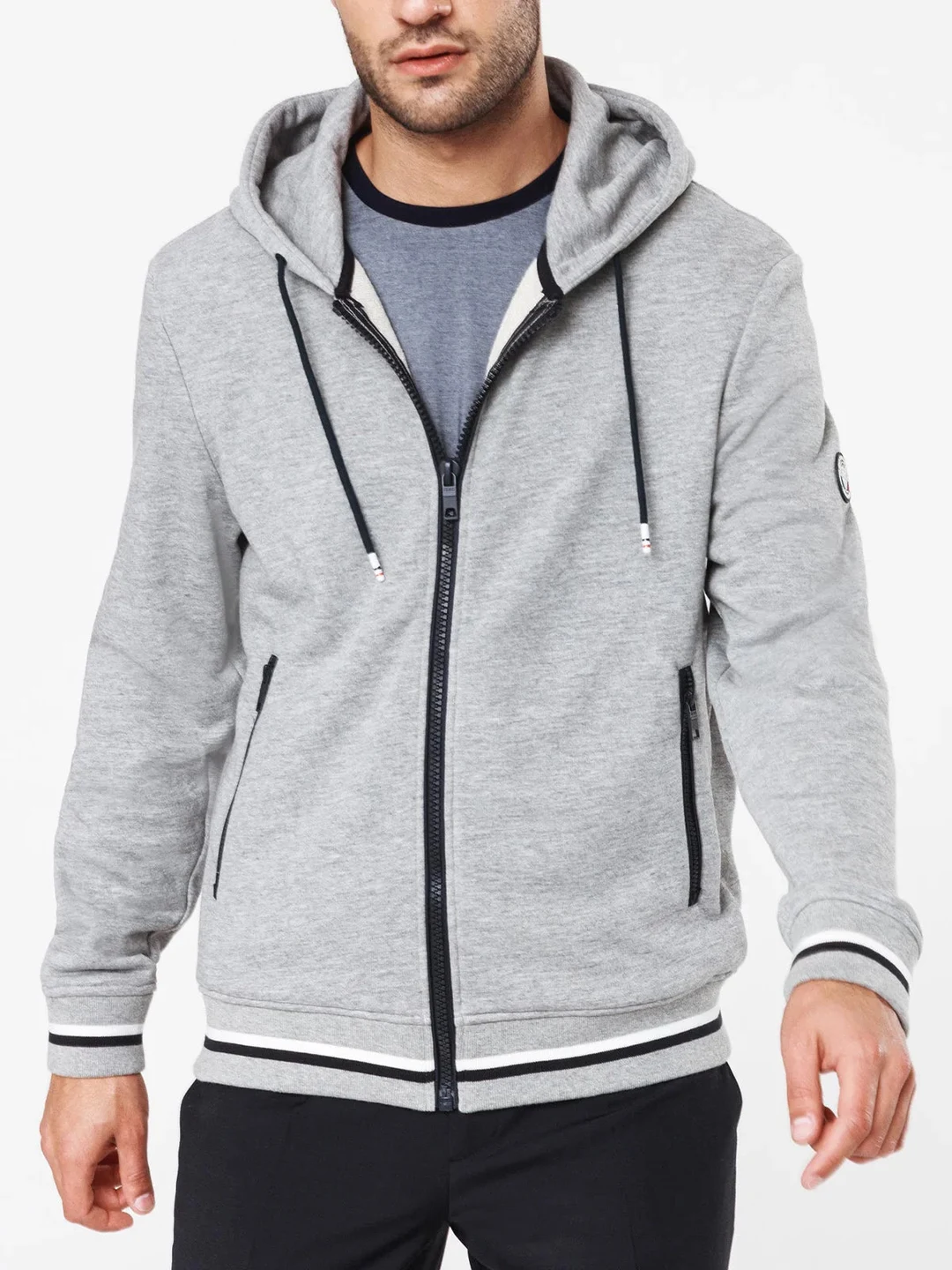 IZAC - Sweat pull zippé capuche gris