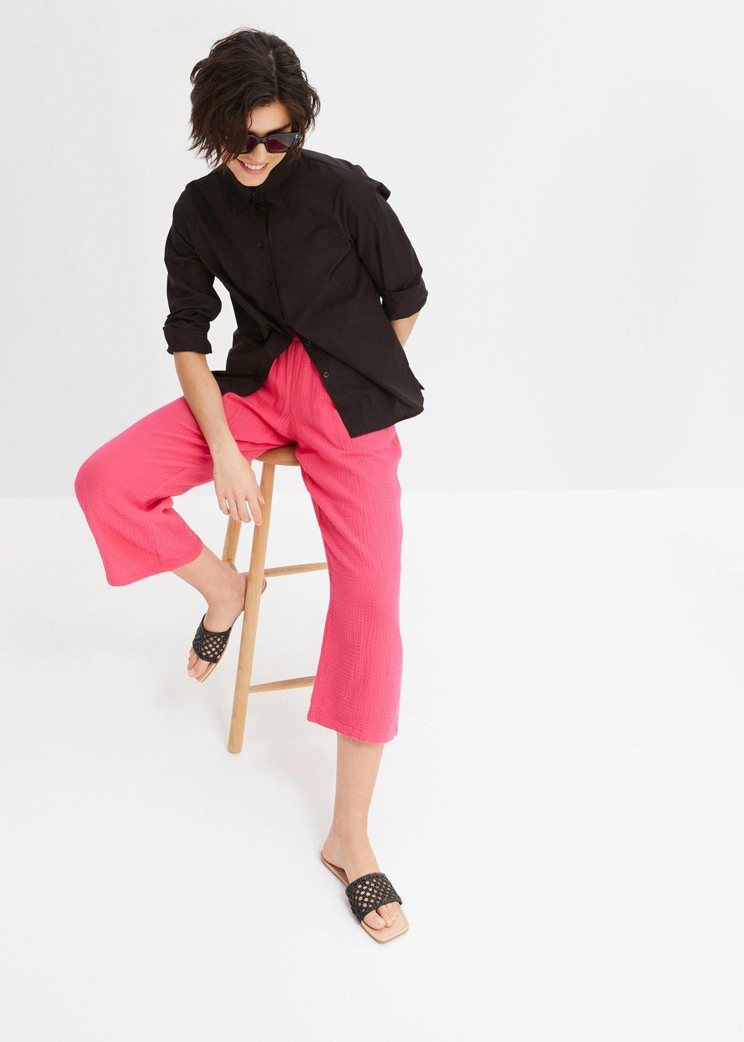 Pantalon large en gaze de coton - 2