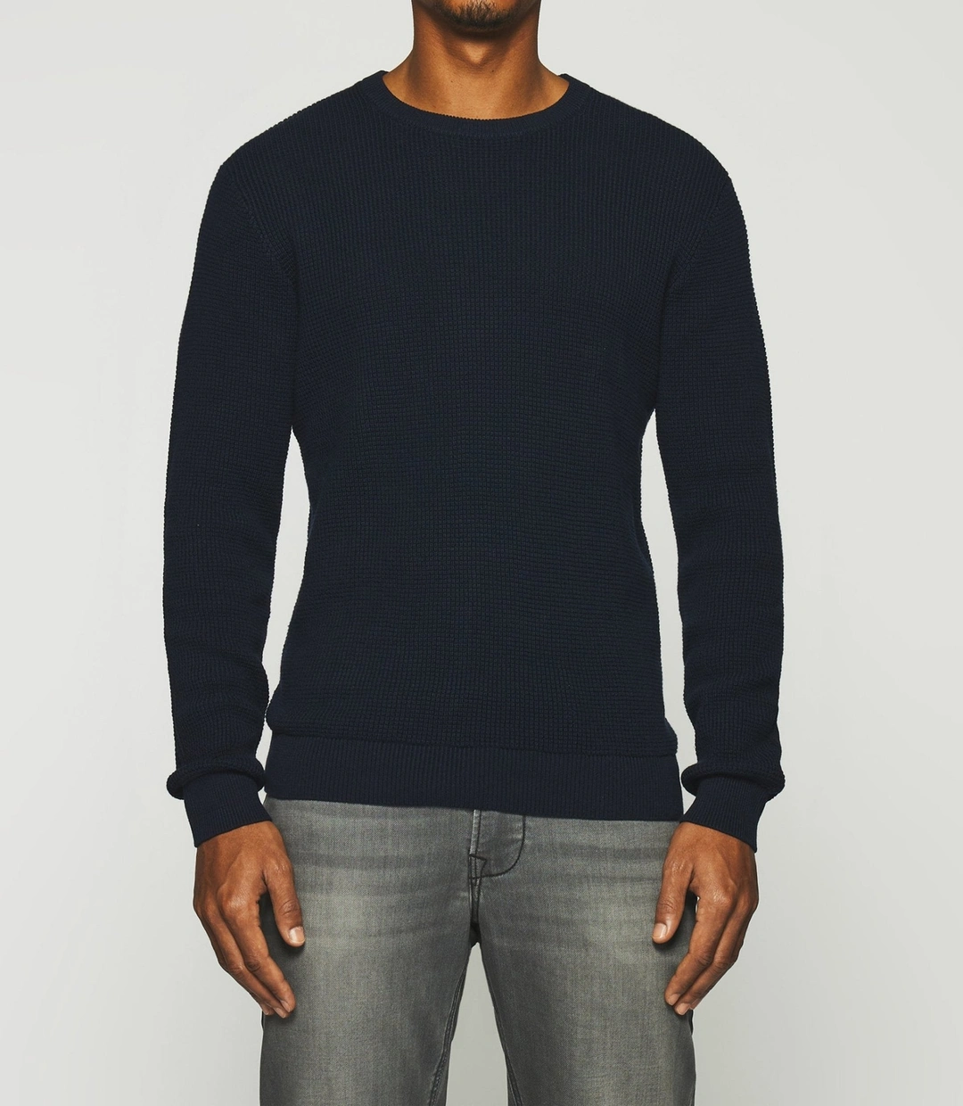 IZAC - Pull col rond en coton marine DJANGO