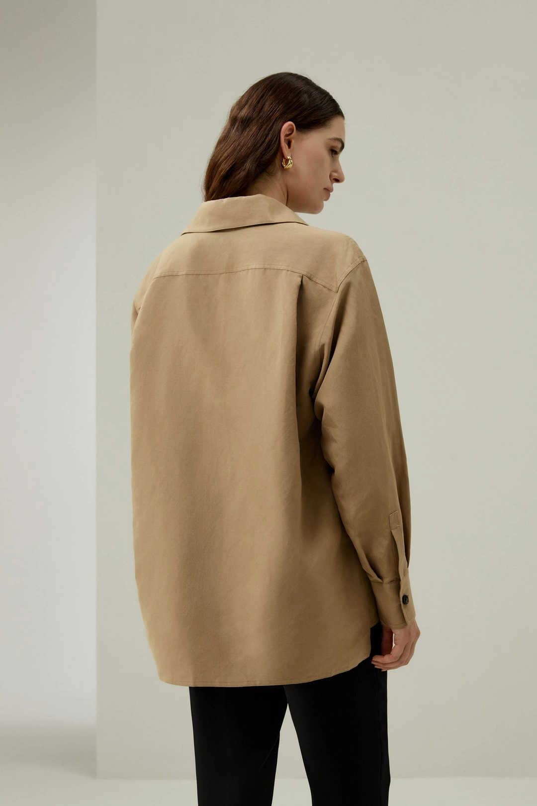 LILYSILK Chemisier En Soie-Lin Épaules Mi-Longues Soie Et Lin Un Design Intemporel Mais Moderne Facile À Assortir Blanc Naturel M