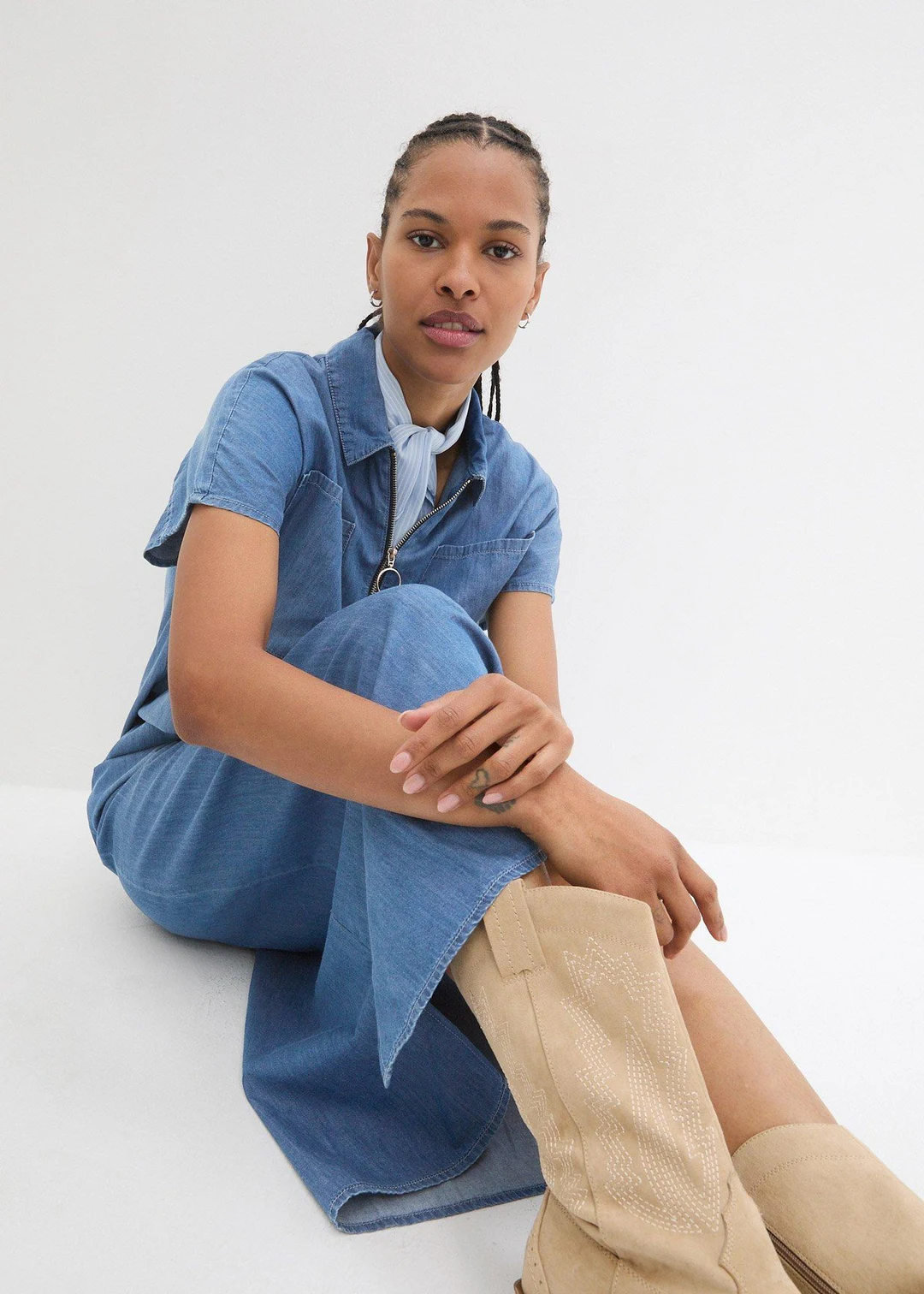 Robe longue en jean